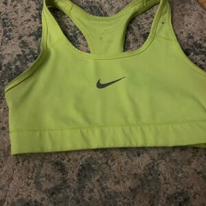 Nike Green Sports Bra Moisture-Wicking Racerback